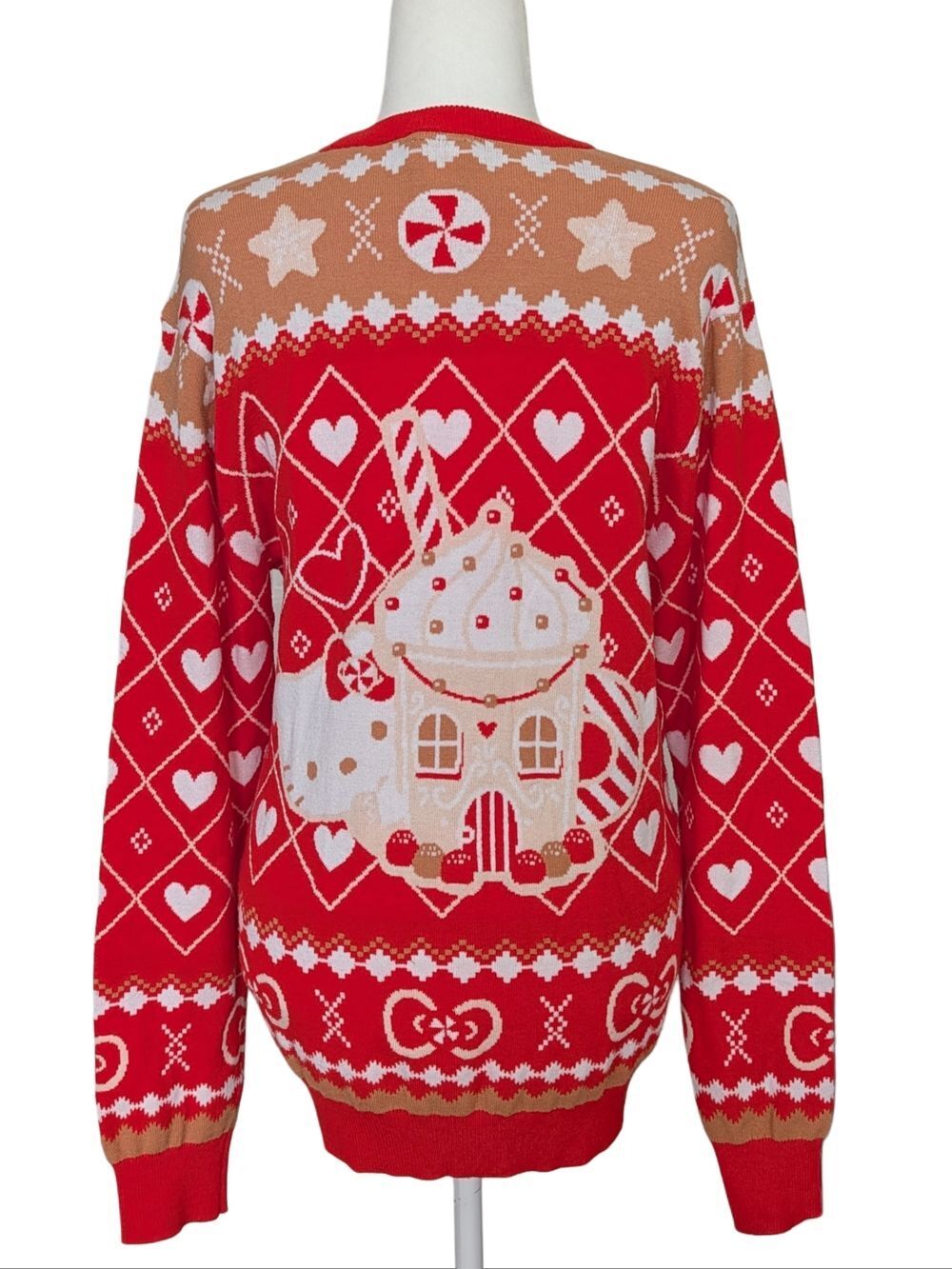 BoxLunch Womens Sanrio Hello Kitty Gingerbread Patterned Holiday Sweater Medium - Picture 6 of 12